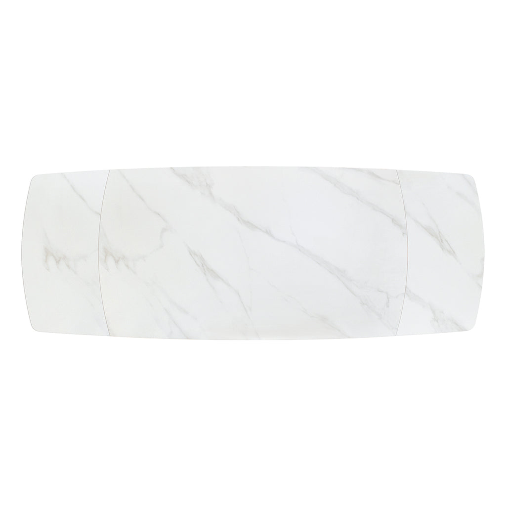 Vesper Extendable Table – White Ceramic and Black Metal
