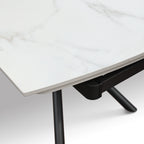 Vesper Extendable Table – White Ceramic and Black Metal