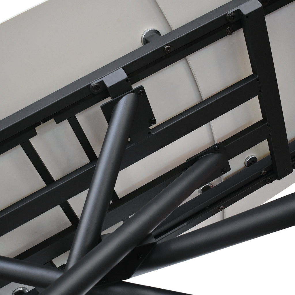 Vesper Extendable Table – White Ceramic and Black Metal