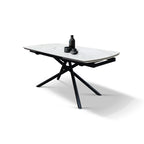 Vesper Extendable Table – White Ceramic and Black Metal