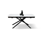 Vesper Extendable Table – White Ceramic and Black Metal