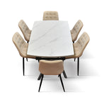 Vesper Extendable Table – White Ceramic and Black Metal