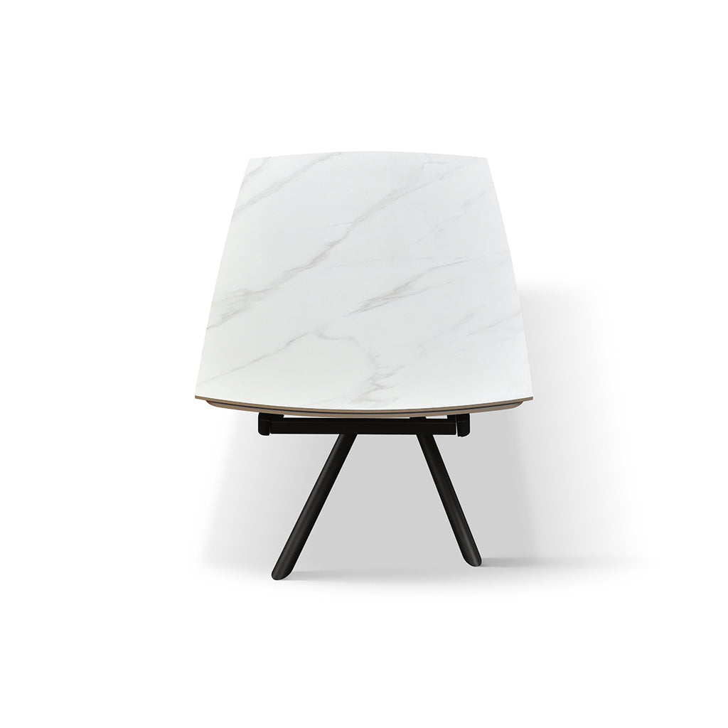 Vesper Extendable Table – White Ceramic and Black Metal