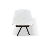 Vesper Extendable Table – White Ceramic and Black Metal