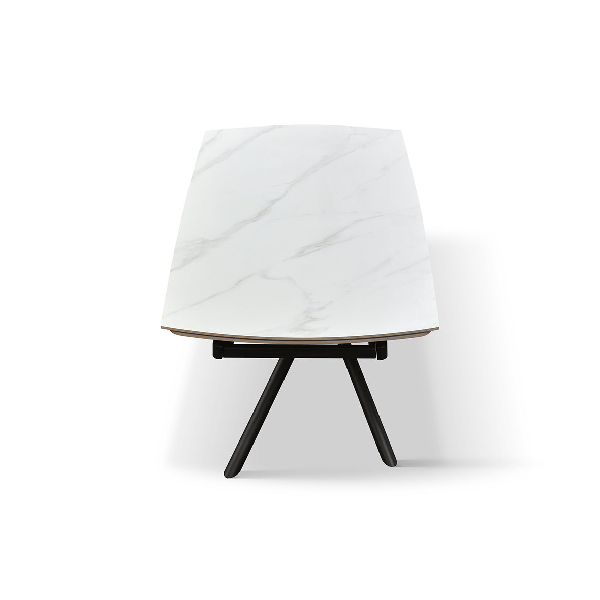 Vesper Extendable Table – White Ceramic and Black Metal