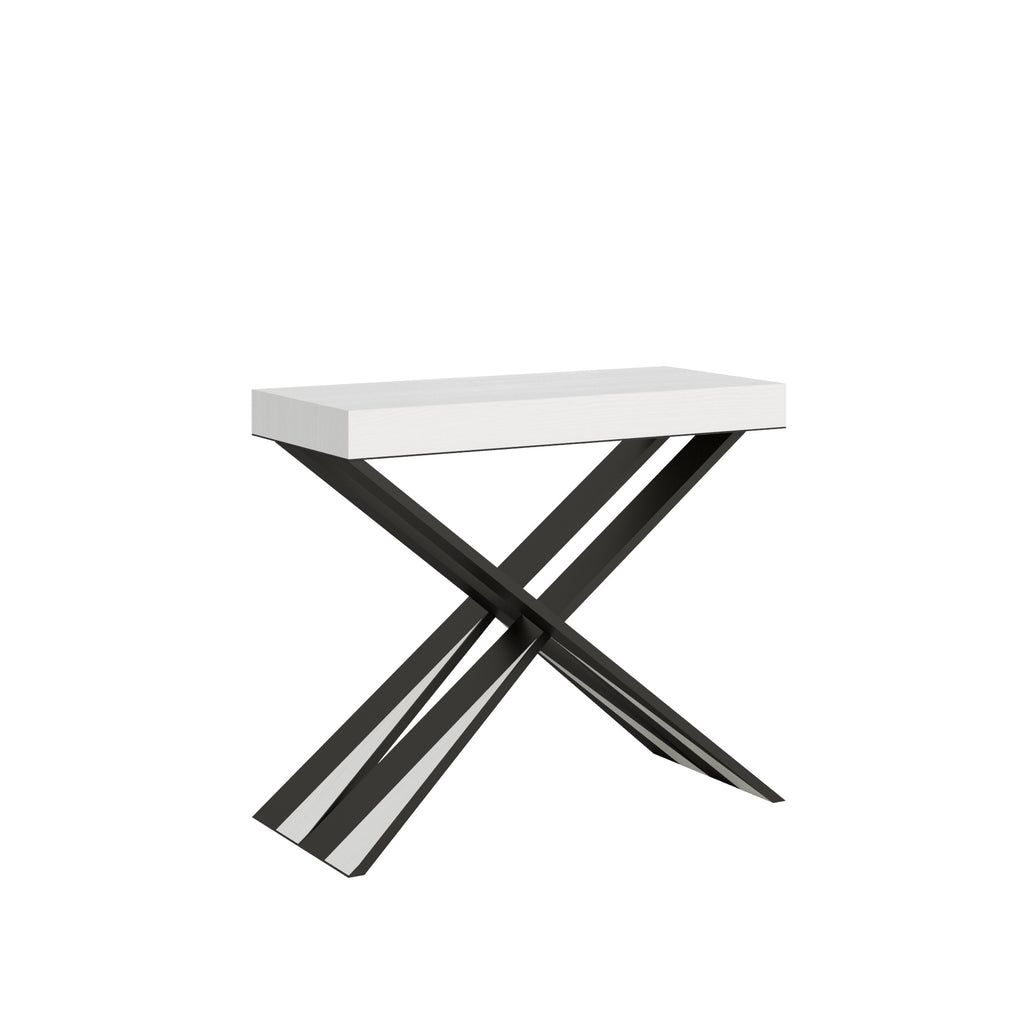 Consolle Allungabile Diago - Bianco Frassino struttura Antracite