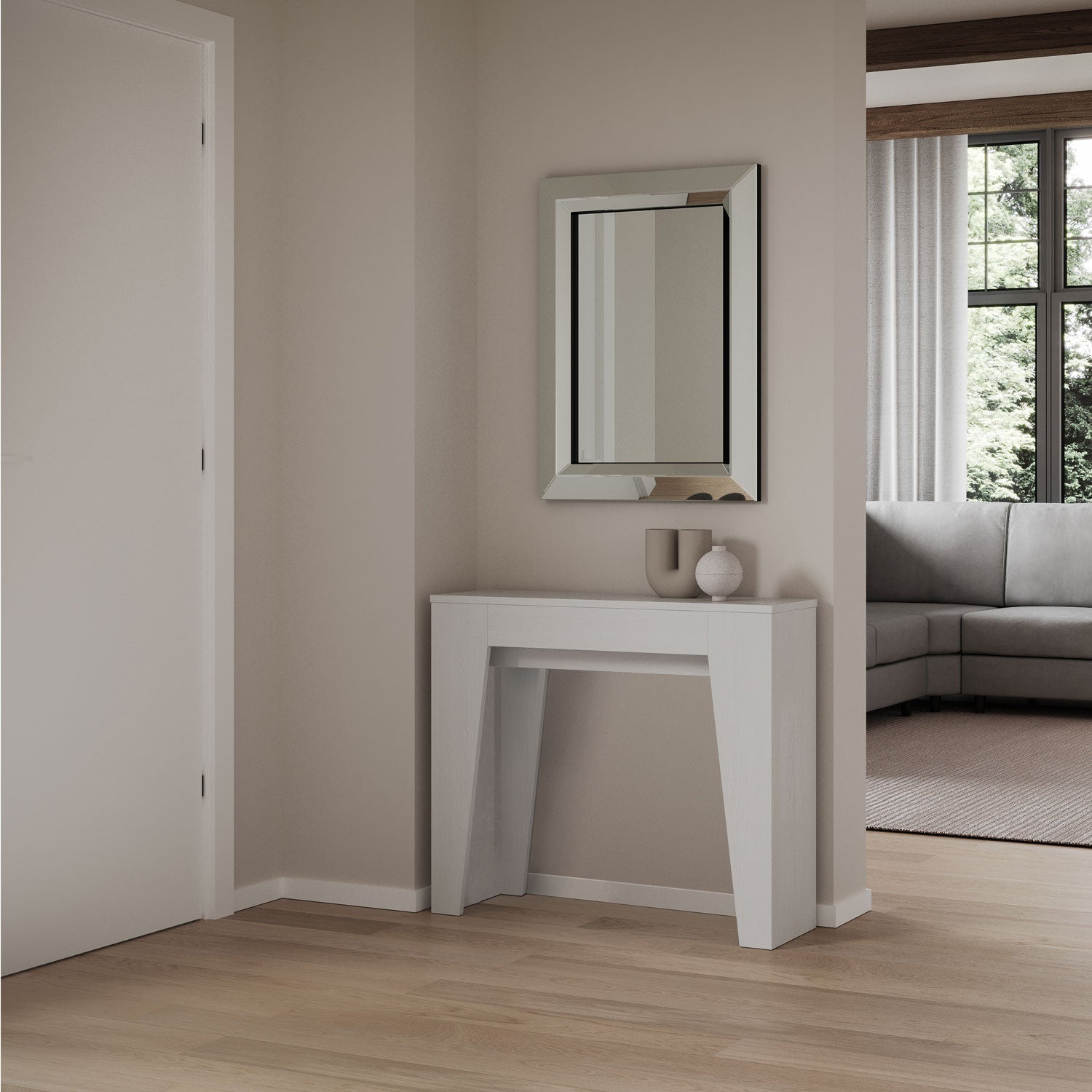 Consolle Allungabile Narrow - Bianco Frassino chiusa