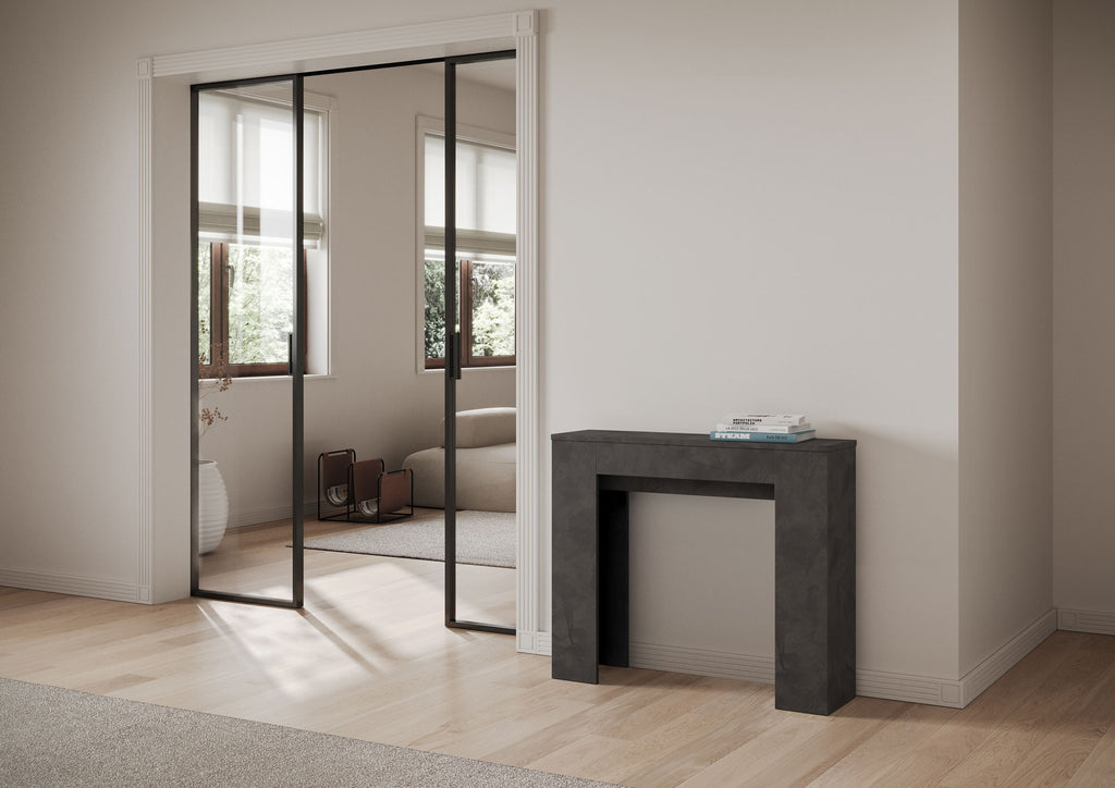 Consolle Allungabile Slick - Antracite chiusa vista bassa