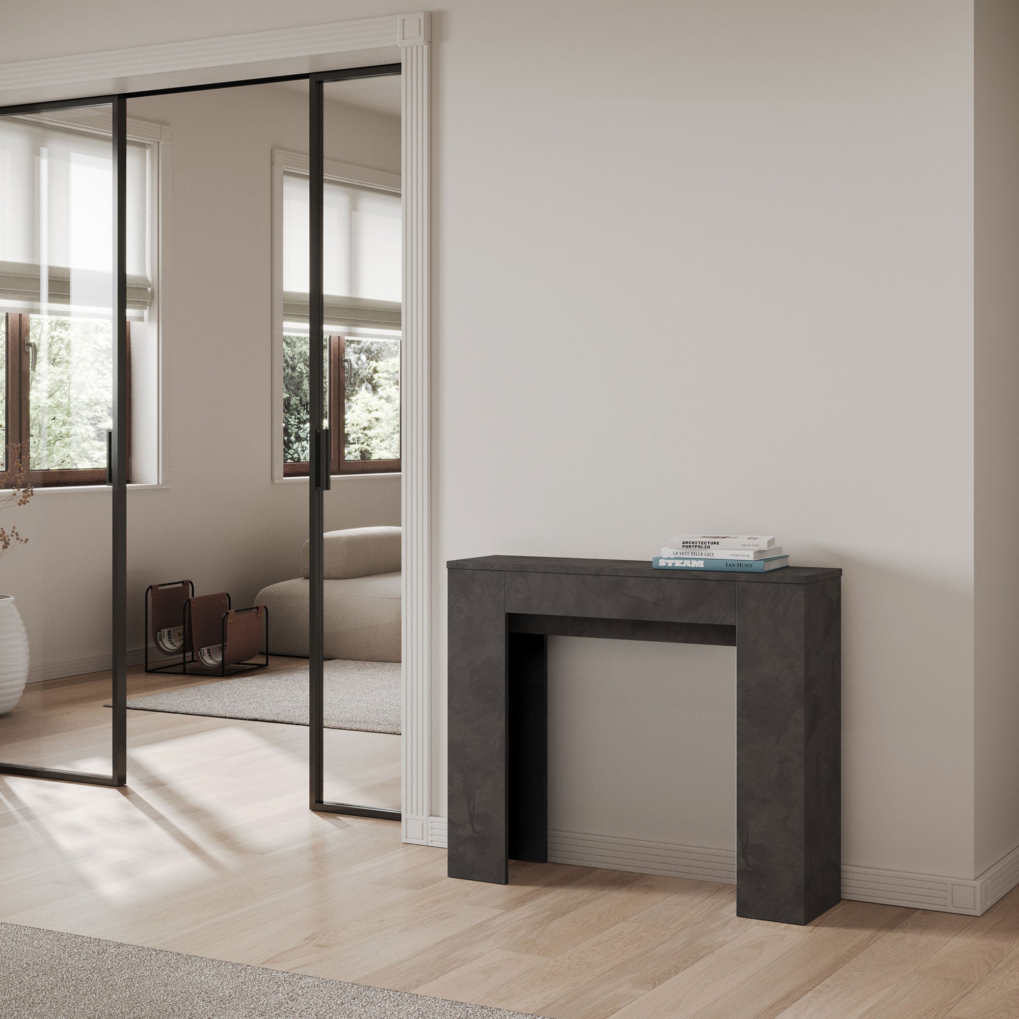 Consolle Allungabile Slick - Antracite chiusa