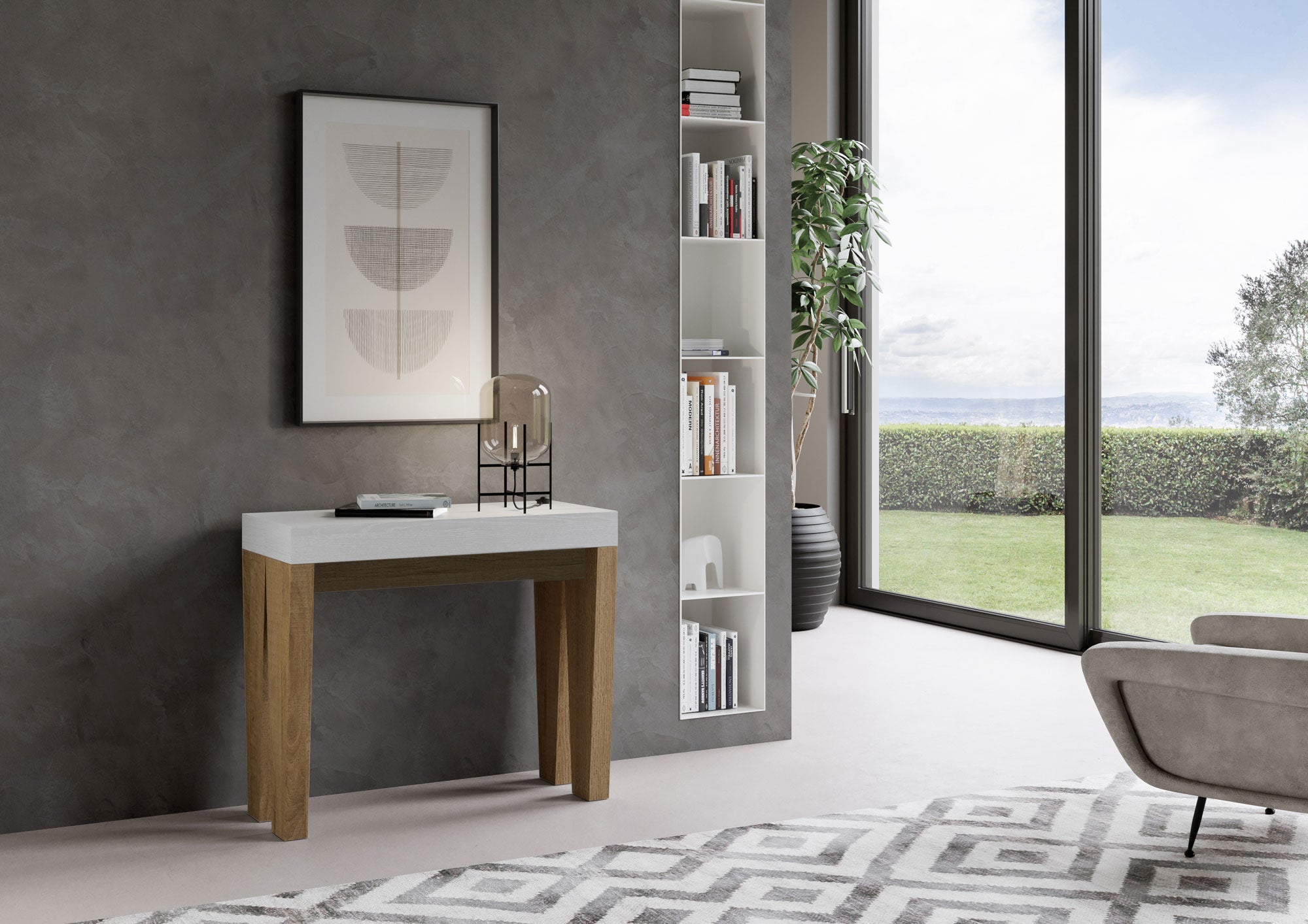 Spimbo Mix piano Bianco Frassino gambe Quercia Natura
