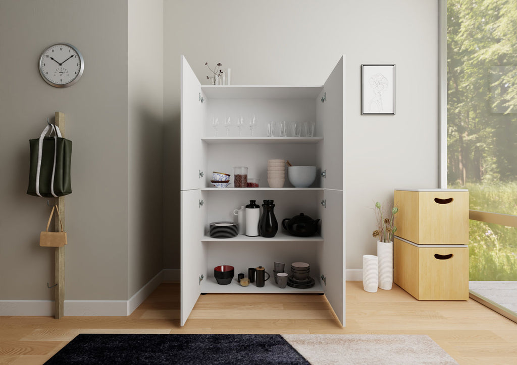 Credenza Alta Elios 4 Ante - Bianco Lucido