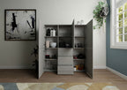 Credenza Alta Elios 5 Ante e 3 Cassetti - Cashmere