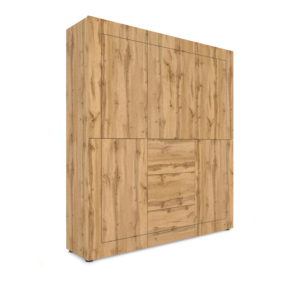 Credenza Alta Elios 5 Ante e 3 Cassetti - Quercia Natura