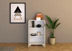 Credenza Alta Riflesso 2 Ante - Bianco Lucido
