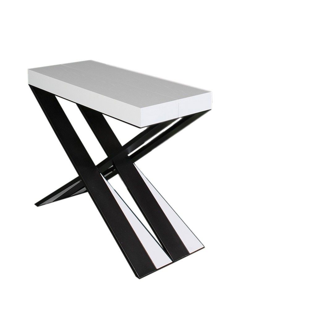 Consolle Allungabile Diago - Bianco Frassino struttura Antracite 11