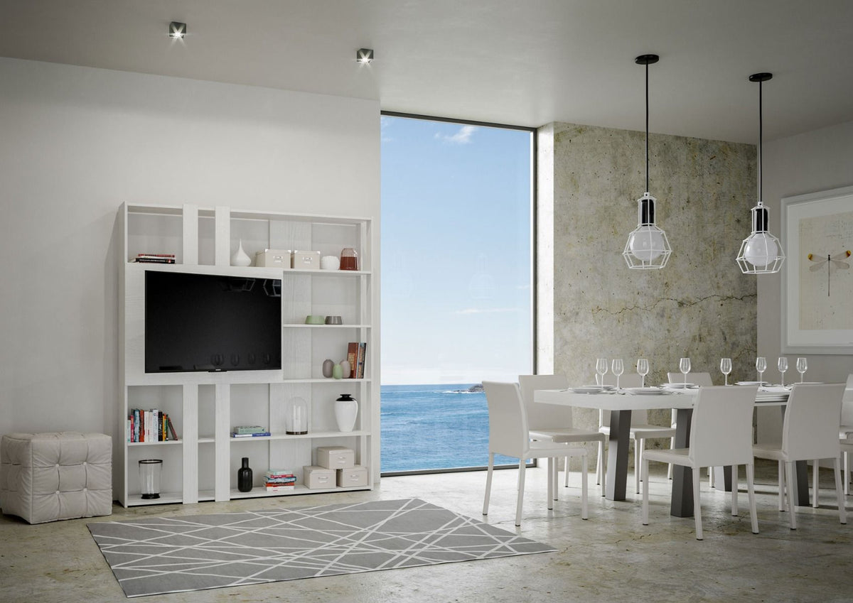 Libreria Porta TV Kato L - Bianco Frassino