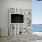 Libreria Porta TV Kato L - Bianco Frassino