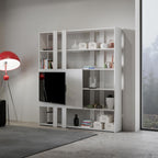 Libreria Porta TV Kato H - Bianco Frassino