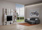 Libreria Porta TV Kato M - Bianco Frassino