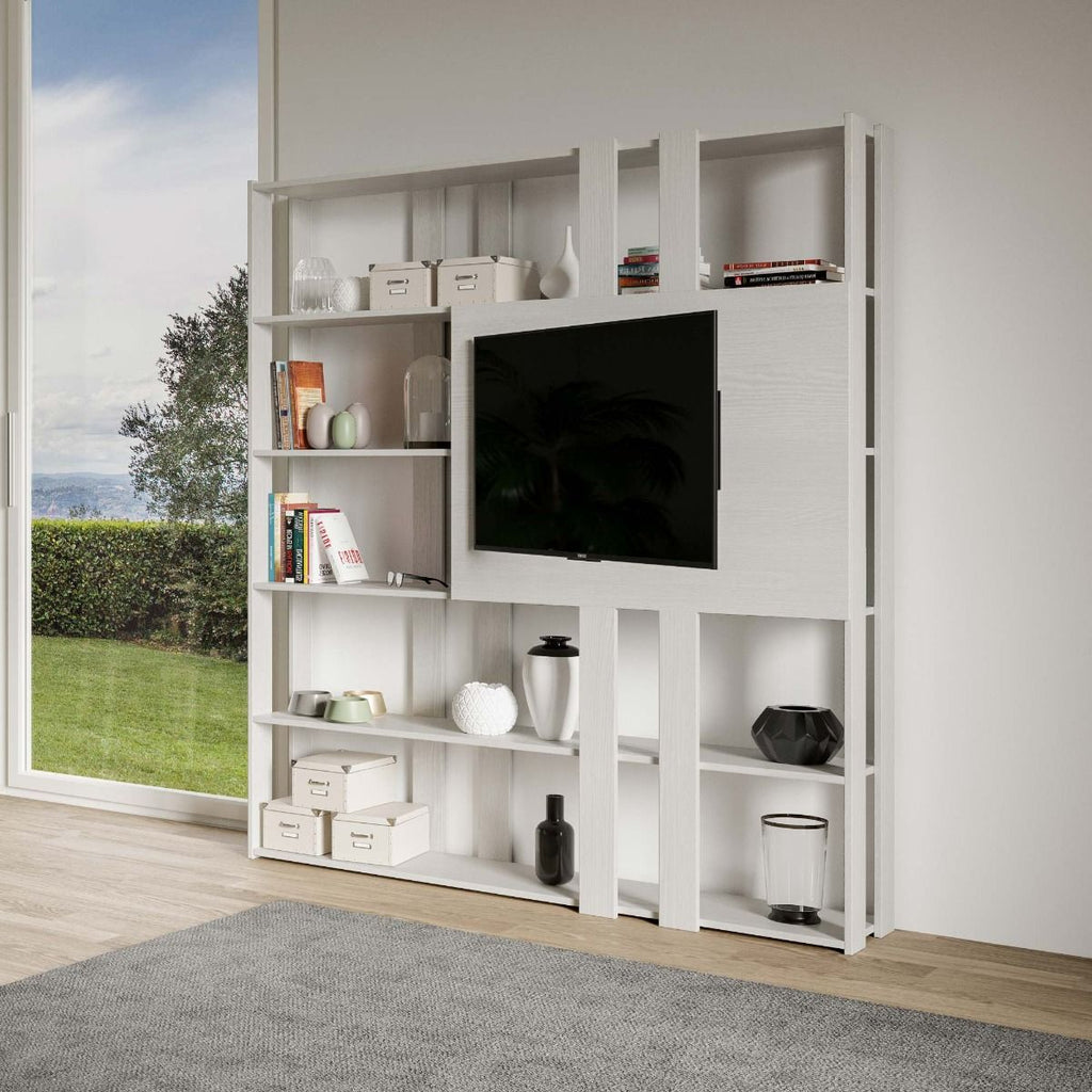 Libreria Porta TV Kato N - Bianco Frassino