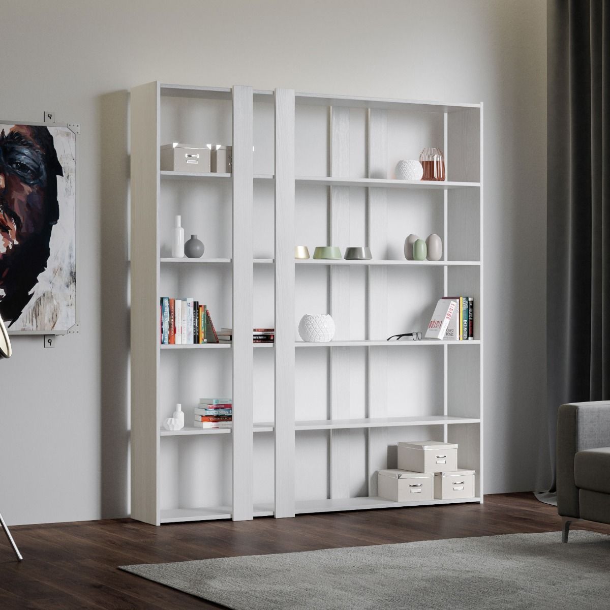 Libreria Kato A - Bianco Frassino