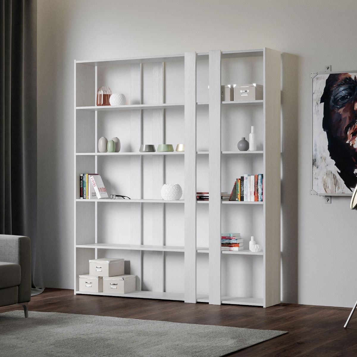Libreria Kato A - Bianco Frassino