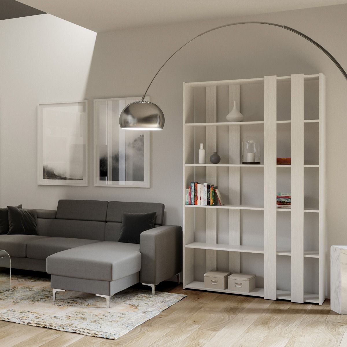 Libreria Kato Small A - Bianco Frassino