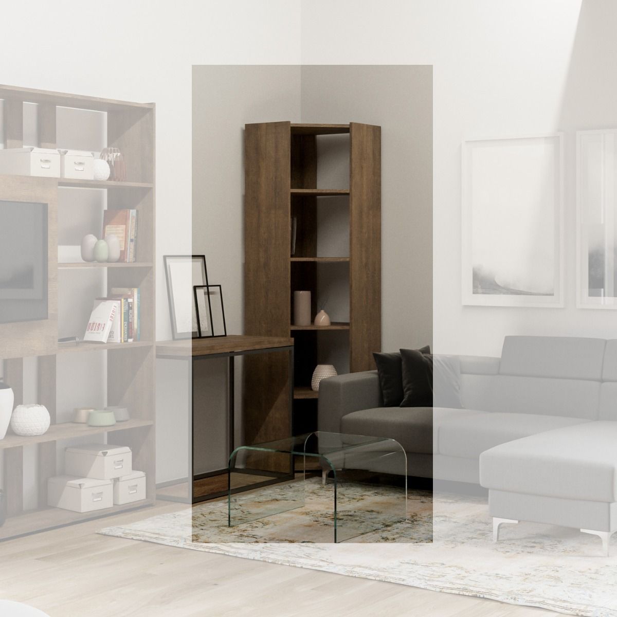 Libreria Kato Angolo A - Noce