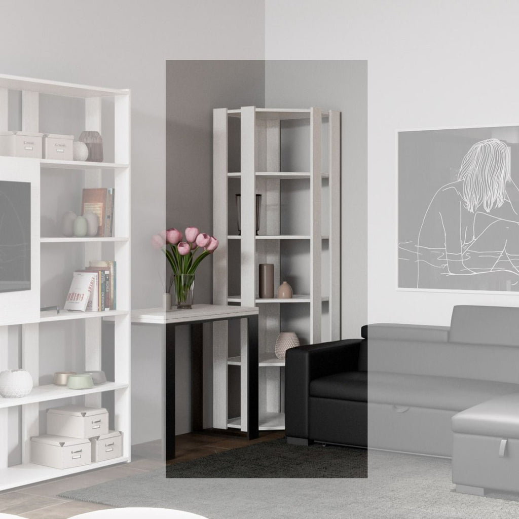 Libreria Kato Angolo B - Bianco Frassino