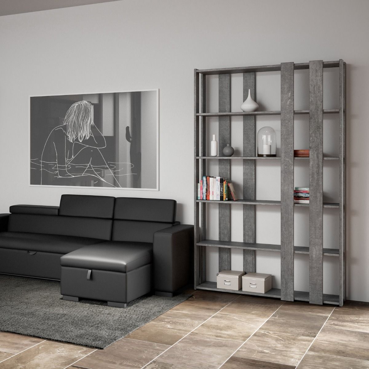 Libreria Kato Small E - Cemento