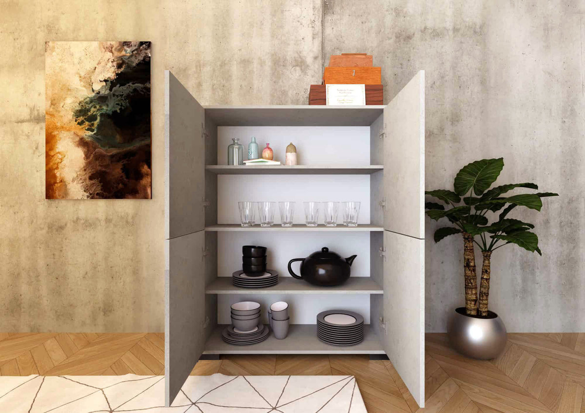 Credenza Alta Lumina 4 Ante - Cashmere