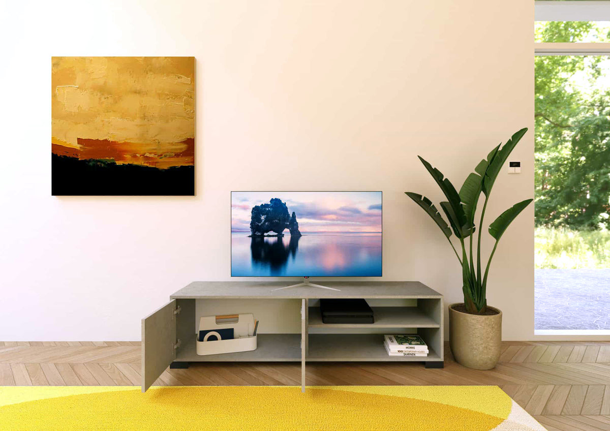 Porta TV Lumina 2 Ante e Vano a Giorno - Cashmere