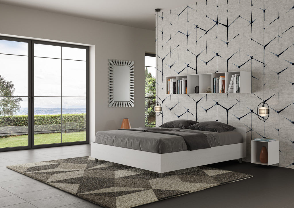 Letto Nuamo Matrimoniale 160 Bianco Frassino laterale