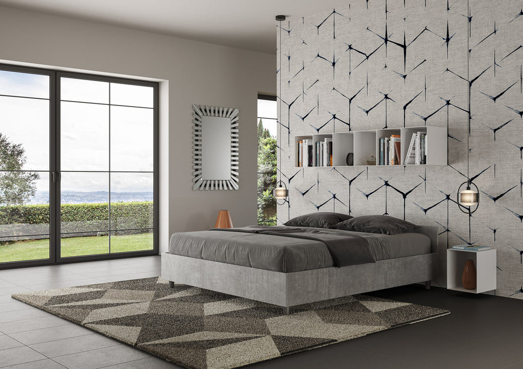 Letto Nuamo Matrimoniale 160 Cemento laterale