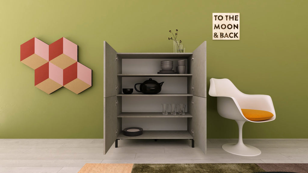Credenza Alta Solaria 4 Ante - Cashmere